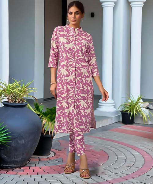 Purple Viscose Printed Kurti in bolton