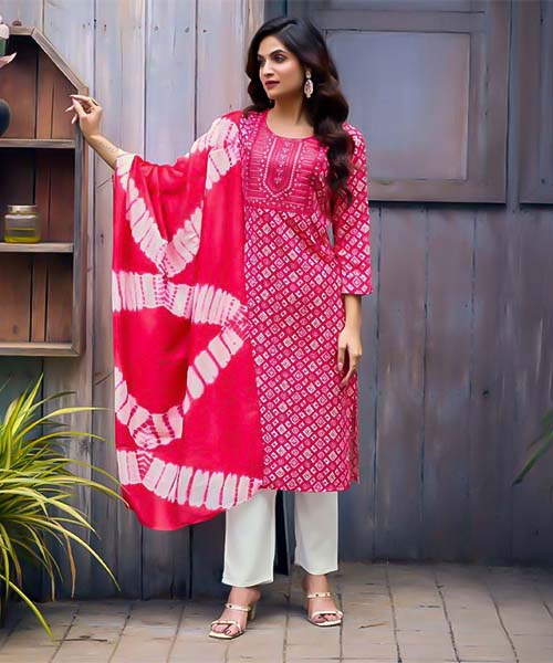 Magenta  Rayon Casual Wear Salwar Kameez in chicago