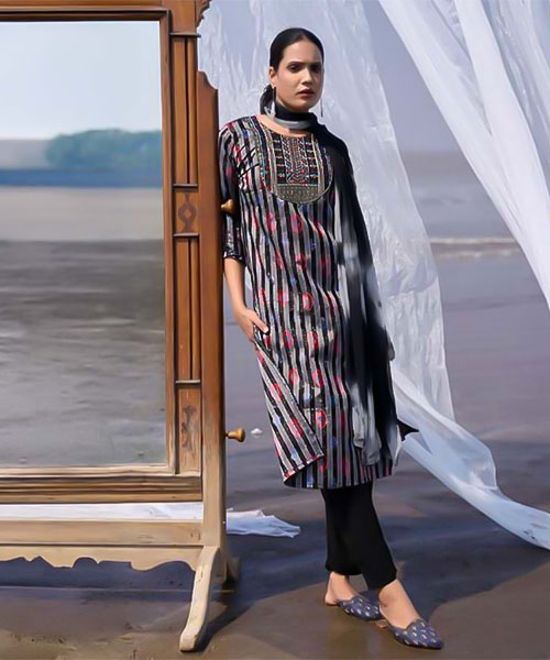 Black  Rayon Casual Wear Salwar Kameez in seattle