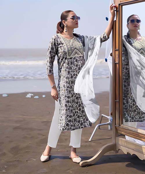 Grey Rayon Casual Wear Salwar Kameez in seattle
