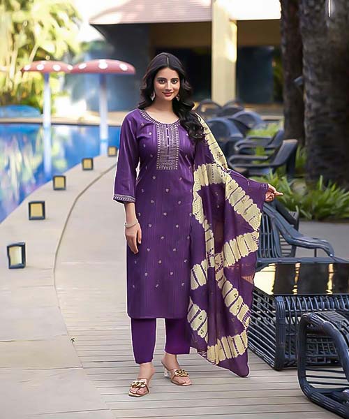 Violet Rayon Casual Wear Kurti