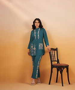 Blue Viscose Silk Casual Kurtis