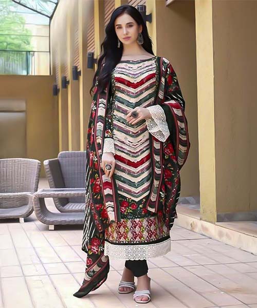 Green  Cotton Printed Salwar Kameez in europe