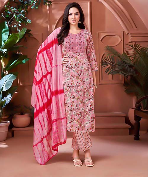 Pink  Rayon Casual Wear Salwar Kameez in middlesbrough