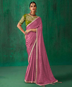 Beautiful Silk With Zari Butti Less Border Saree