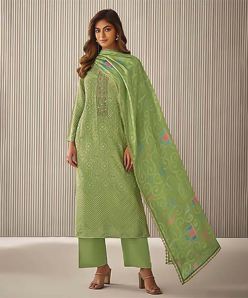 Green Silk Party Wear Salwar Kameez in mumbai