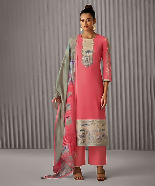 Pink Lawn Cotton Party Wear Salwar Kameez in delhi