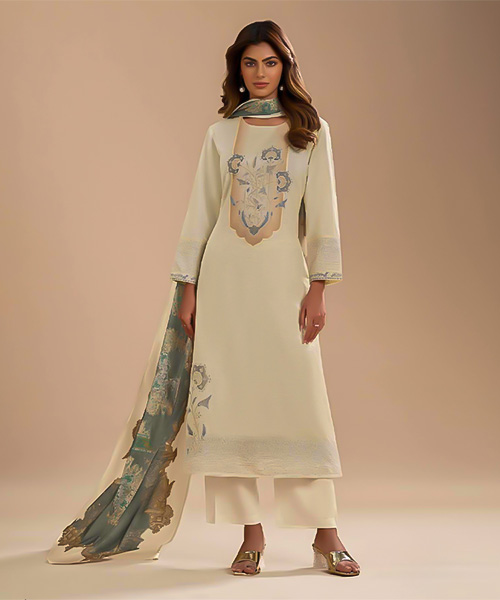Yellow  Cotton Silk Party Wear Salwar Kameez in denmark