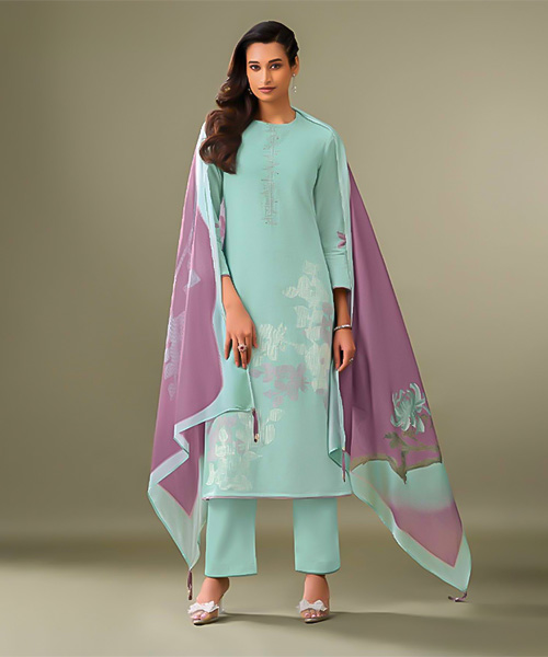 Sky Blue Linen Cotton Party Wear Salwar Kameez in west bromwich