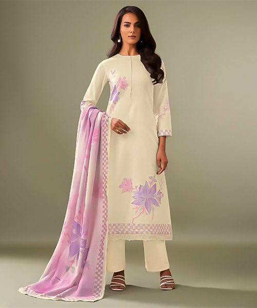 White  Cotton Silk Party Wear Salwar Kameez