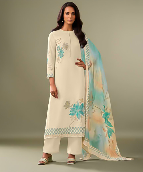 White  Cotton Silk Party Wear Salwar Kameez in switzerland