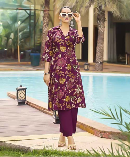 Violet  Vertican Casual Wear Kurti