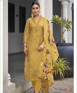 Mustard  Premium Roman Simmer Casual Suit