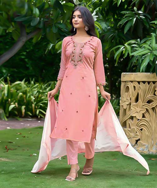 Pink  Cotton Casual Wear Salwar Kameez in delhi