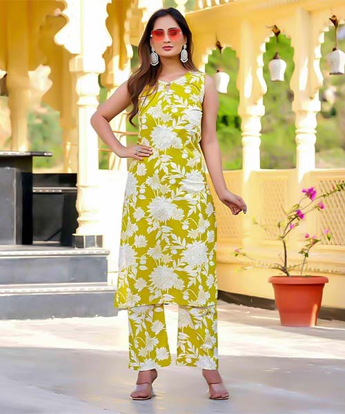 Green  Cotton Printed Kurti in ireland