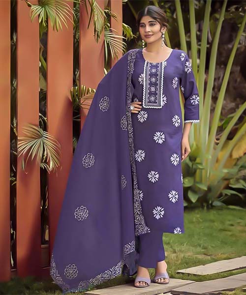 Purple Cotton Casual Wear Salwar Kameez in croatia