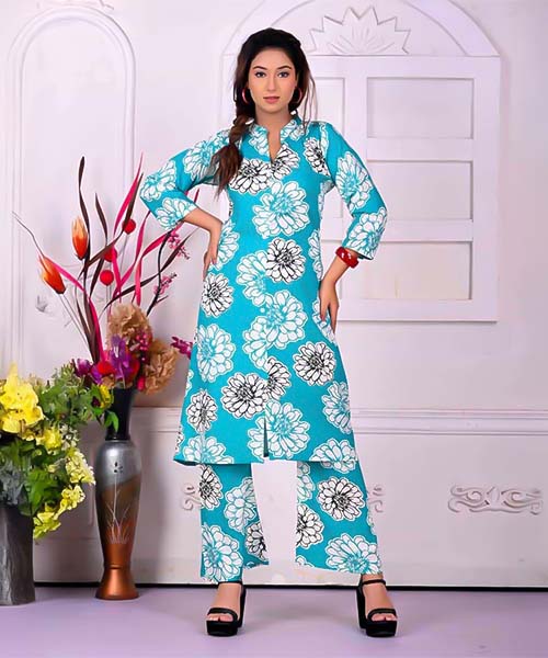 Blue  Rayon Printed Kurti in walsall