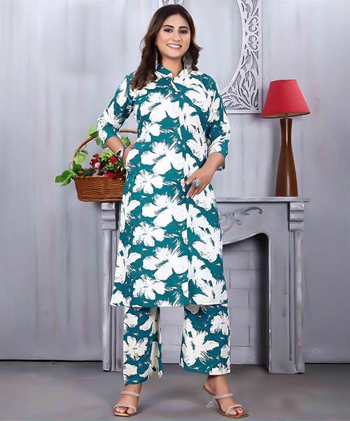 Green  Rayon Printed Kurti in lichfield