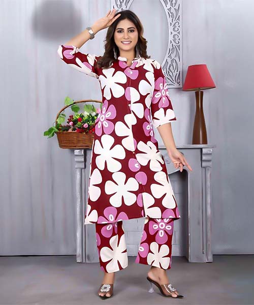 Brown  Rayon Printed Kurti in lichfield