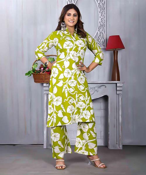 Green  Rayon Printed Kurti in lichfield