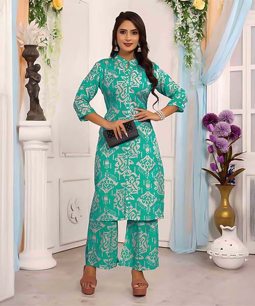 Green  Rayon Print Designer Kurti in fiji