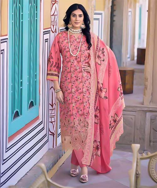 Pink  Lawn Casual Wear Salwar Kameez in oxford