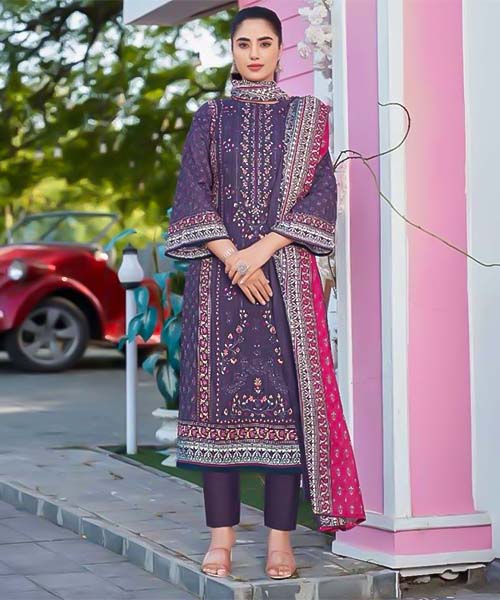 Purple Lawn Casual Wear Salwar Kameez in bulgaria
