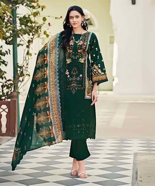 Green  Lawn  Casual Wear Salwar Kameez