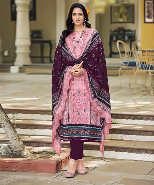 Pink  Lawn  Casual Wear Salwar Kameez