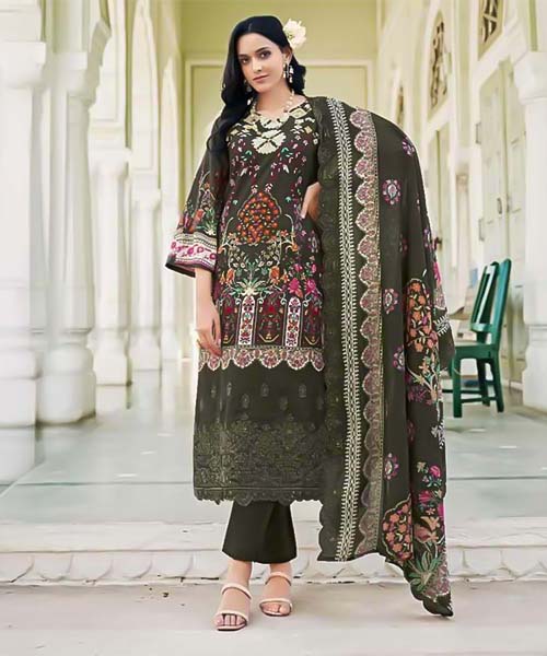 Olive Green  Lawn  Casual Wear Salwar Kameez in las vegas