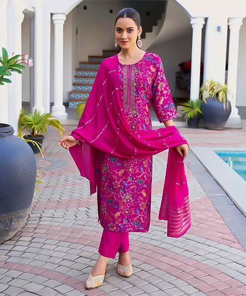 Magenta  Vetican Printed Salwar Kameez in memphis