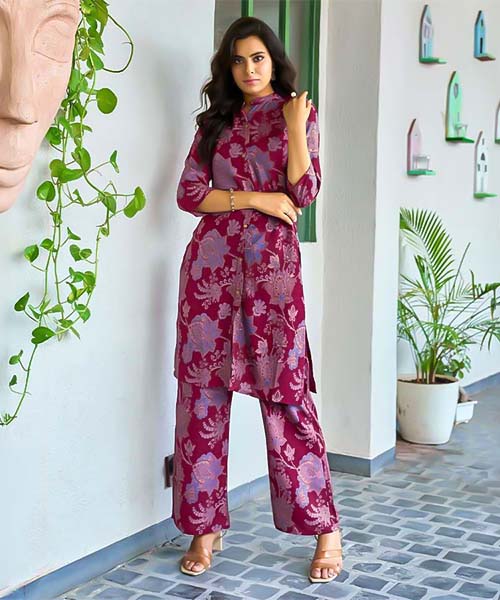 Magenta  Rayon Casual Wear Kurti in united kingdom