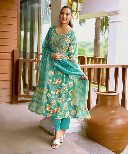 Green  Rayon Casual Wear Salwar Kameez in united states