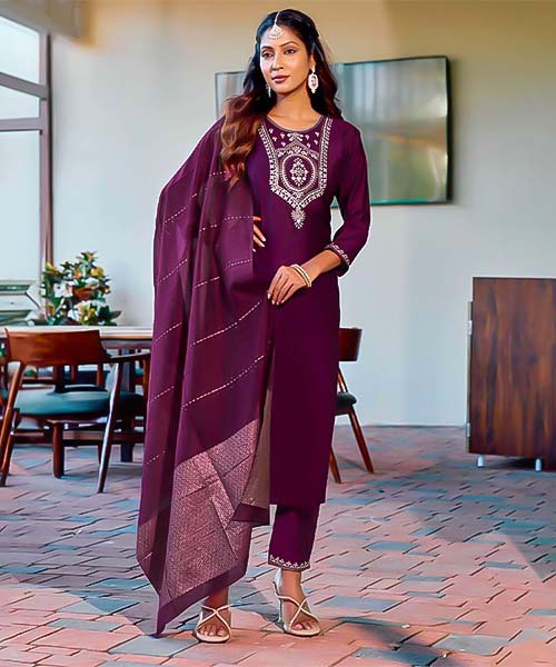 Violet Vetican Silk Casual Wear Kurti in delhi