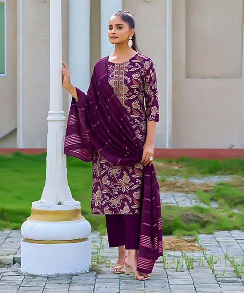 Violet  Vertican  Casual Wear Salwar Kameez in ripon