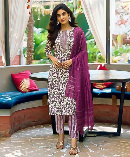 Purple  Capsule Print Printed Salwar Kameez in mumbai