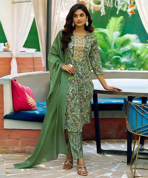 Green  Capsule Print Printed Salwar Kameez in mumbai