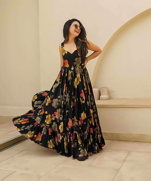 Black  Rayon Printed Kurti in lichfield