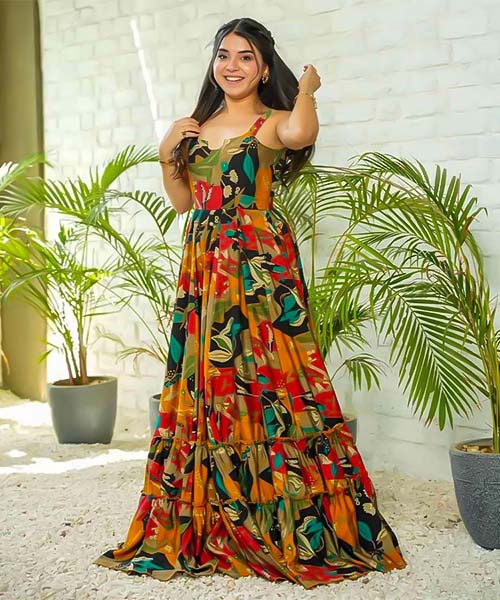 Green  Rayon Printed Kurti in lichfield