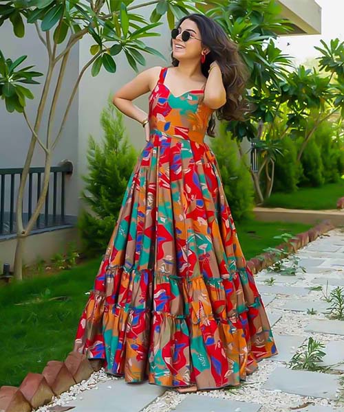 Red  Rayon Printed Kurti in lichfield
