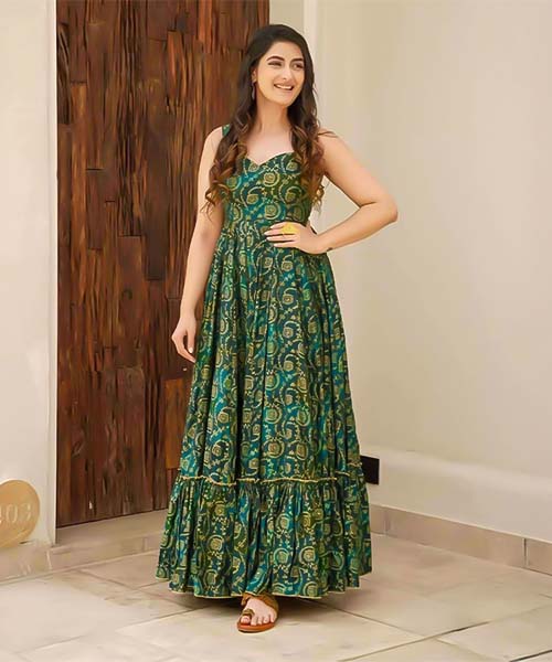 Green  Rayon Printed Kurti in lichfield