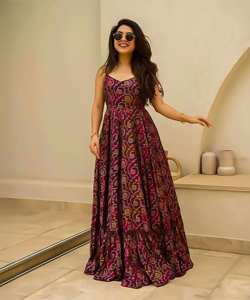Magenta  Rayon Printed Kurti in lichfield