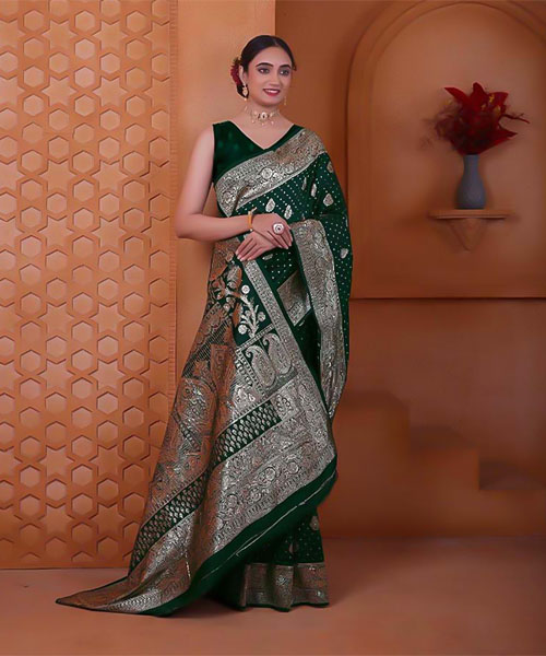 Green  Soft Silk Casual Wear Saree in switzerland