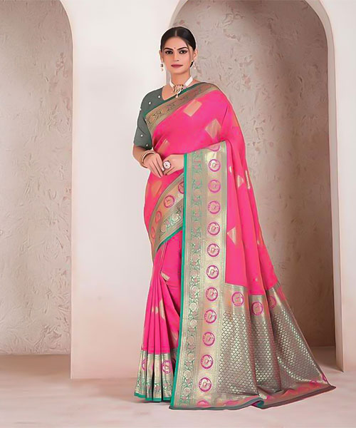 Pink  Soft Silk Casual Wear Saree