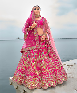 Pink Silk Partywear Lehenga