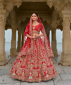 Maroon Silk Partywear Lehenga