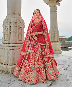 Maroon Silk Partywear Lehenga