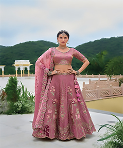 Pink Silk Partywear Lehenga