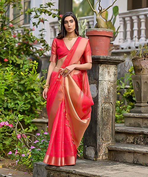 Red Kalyani Silk Casual Wear Saree