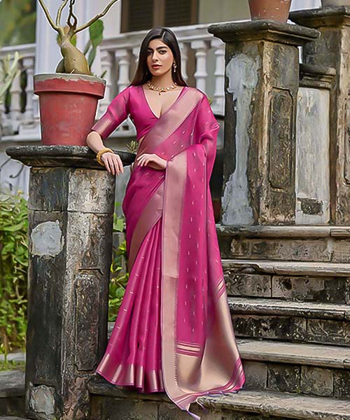 Magenta Kalyani Silk Casual Wear Saree